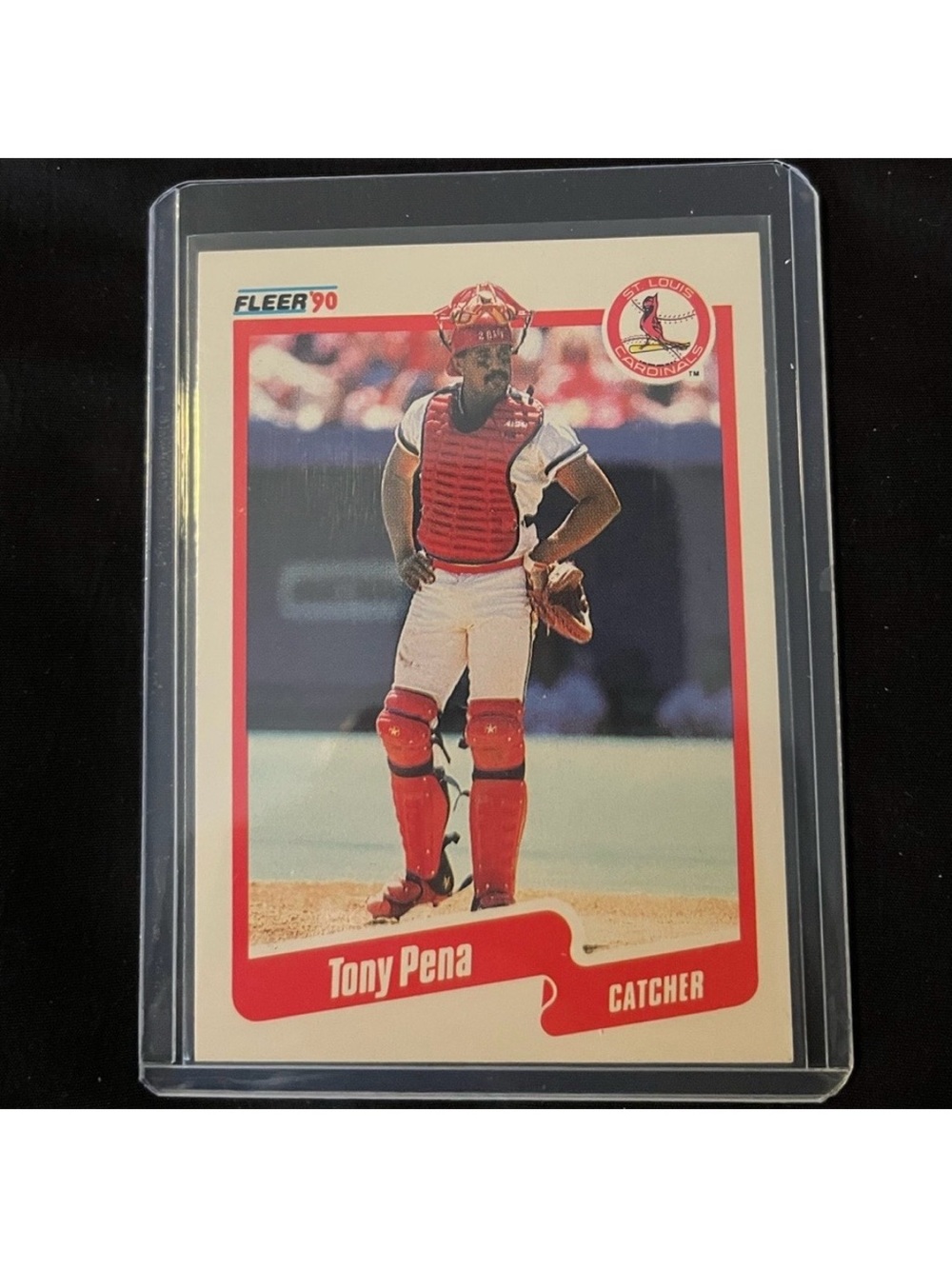 VINTAGE 1990 Tony Pena St. Louis Cardinals FLEER #256 MLB Baseball Trading Card